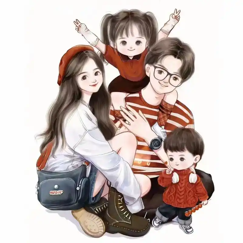 一家四口情侣头像背景图(兄妹 姐弟) - 抖音