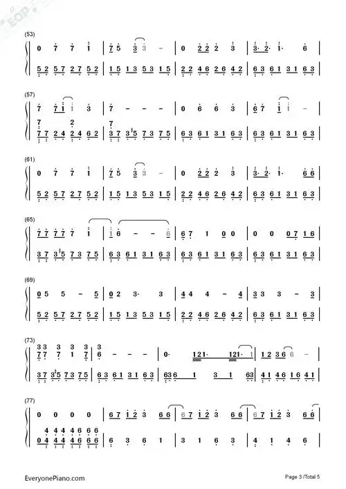 心疼你的过去-许嵩双手简谱预览3-钢琴谱文件(五线谱,双手简谱,数字谱