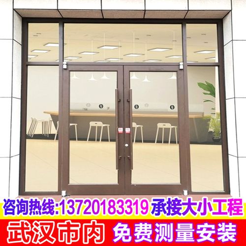 不锈钢地簧门肯德基门商铺门店面门办公室隔断墙钢化玻璃门高隔间