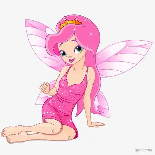 花仙子粉色花仙子粉衣花仙子花仙子蝴蝶精灵可爱花仙子手绘卡通花仙子