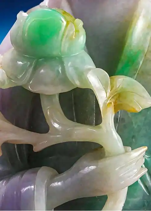 81205清中期宫廷天然紫罗兰三色翡翠大观音