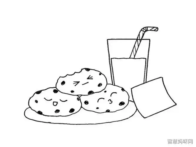 儿童吃饼干简笔画