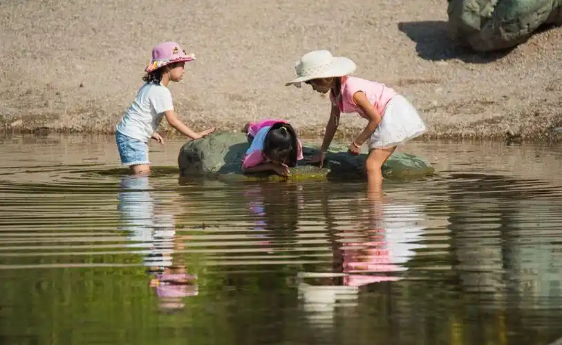 仨小孩戏水