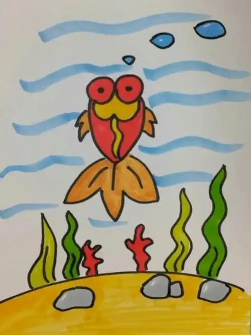 一起画金鱼吹泡泡