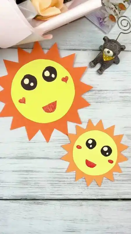 太阳手工教程很简单可以和家里的小宝贝一起做