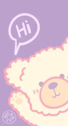 手机壁纸,可爱紫色小熊手机屏保