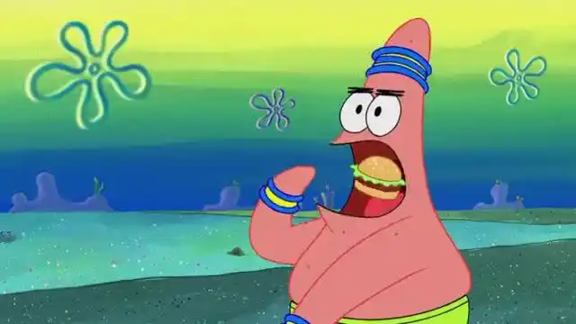 海绵宝宝:派大星吃汉堡的速度真是好快呀