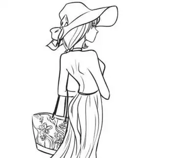 时尚的女孩简笔画阿姨