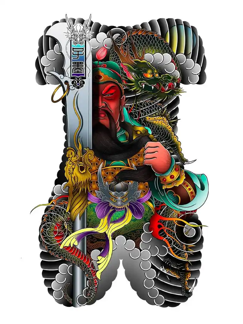 关公满背:万千雄兵莫敢当,义薄云天关云长 #传统满背 #关公 - 抖音