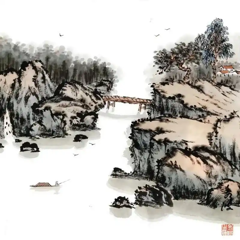 山水画这样留白,一定好看
