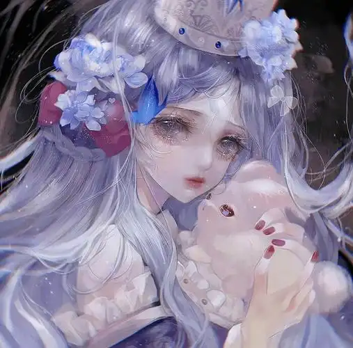 动漫头像戴着王冠的绝美女头