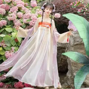 2023新款古装成人原创仙气飘逸中国风齐胸襦裙套装宋制汉服女夏季