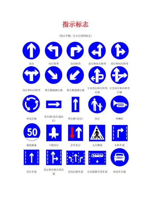 交通指示标志大全