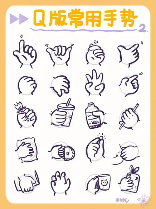 no11手怎么画第二弹q版常用手势素材