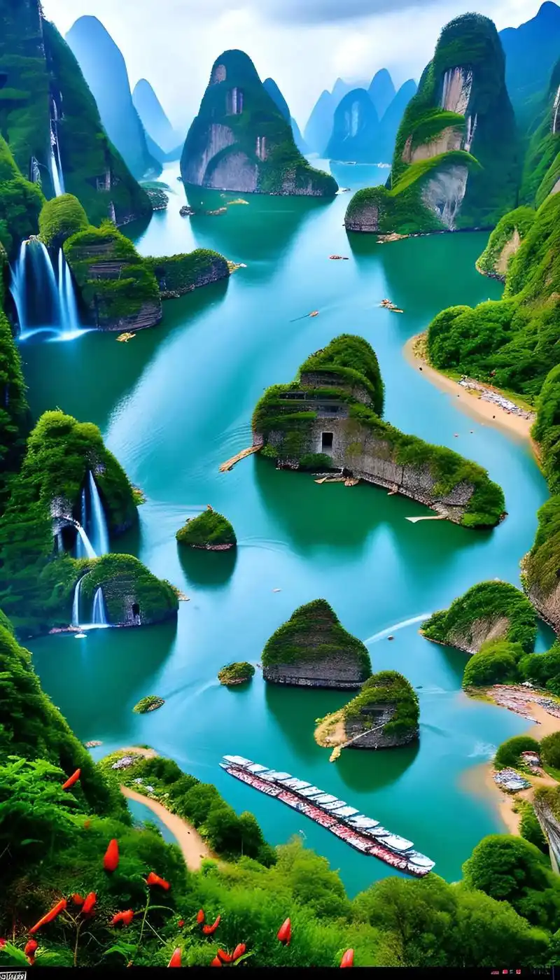 桂林山水,((桂林象鼻山)),风景如画,船在漓江行,人在仙境 - 抖音