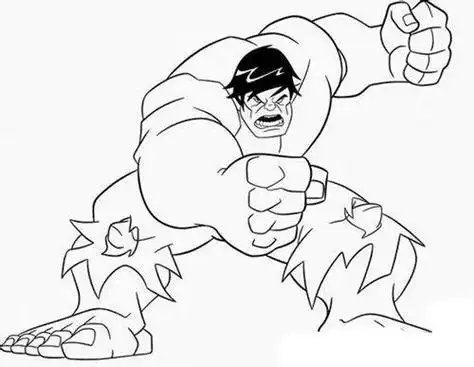 绿巨人简笔画图片大全 绿巨人怎么画 儿童绿巨人简笔画的画法 亲子简