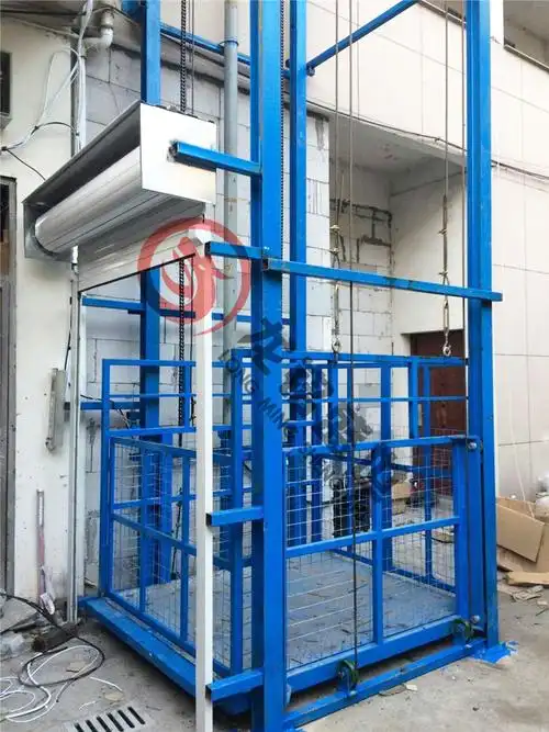 龙铭机械厂家生产两层三层5吨sjd导轨式液压升降货梯固定电动垂直式