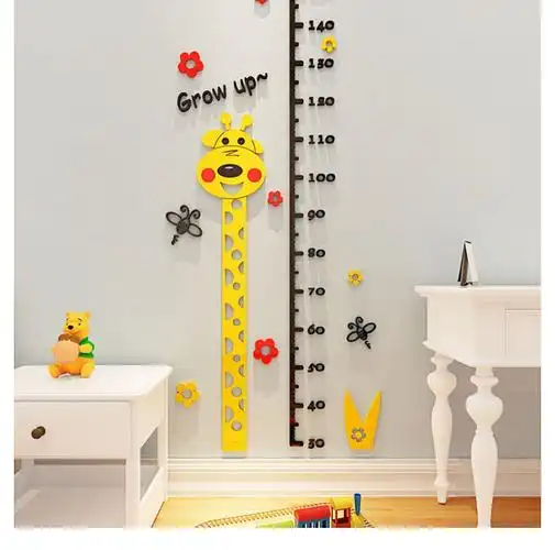 3d亚克力立体墙贴幼儿园身高尺儿童房墙纸贴画 小蜜蜂款(标尺180厘米)