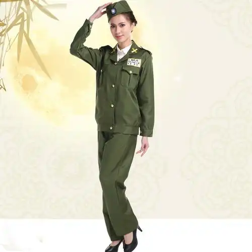 汇蔻女美式国民党国军军装军官特务服影视同款摄影演出服广场舞服