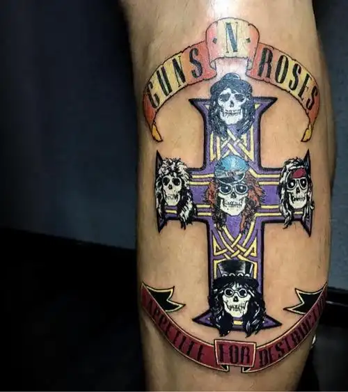 枪炮玫瑰_纹身图案手稿图片_大牙的纹身作品集