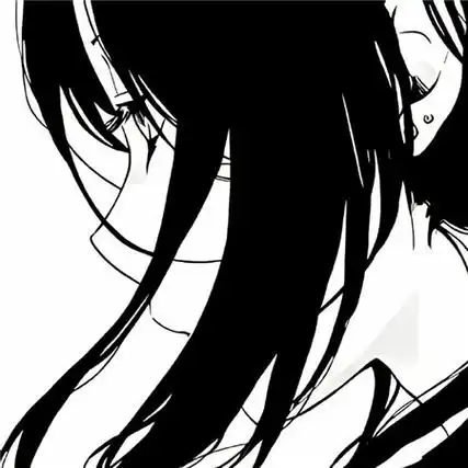 很赞又微丧动漫黑白系背景图女生 假装成一片云让落日落在我心上_qq