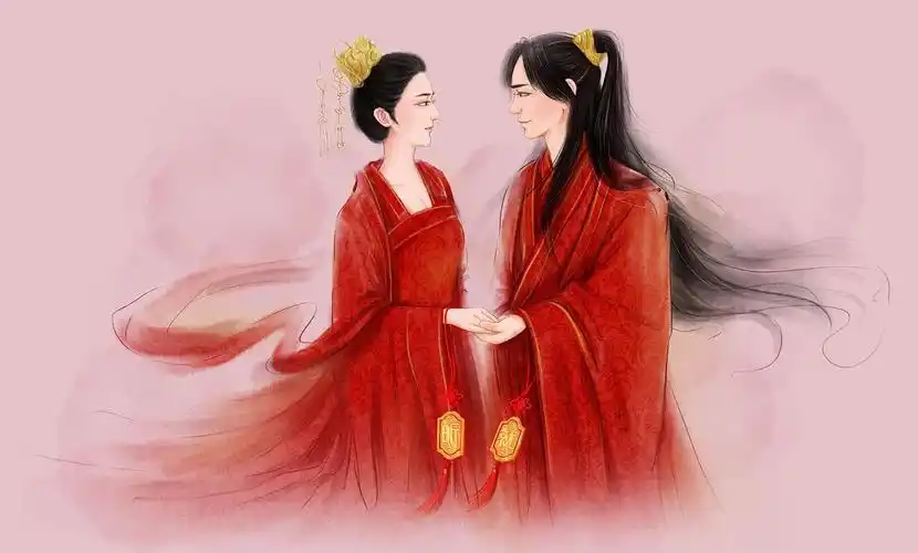 古风版插画-喜结良缘