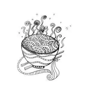 儿童画拉面简笔画彩色图片大全四步画出拉面简笔画图片 儿童画拉面简