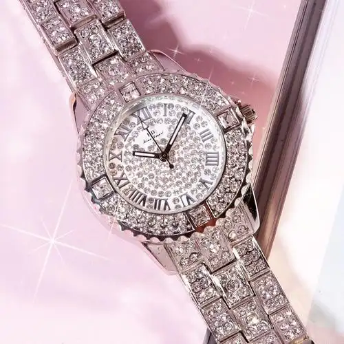 bs满天星手表华洛世奇女士奢华方钻名牌情人节礼物满钻手表现货