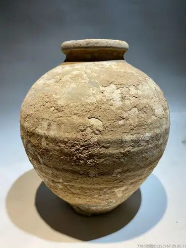 古玩陶器古董汉代带彩陶罐