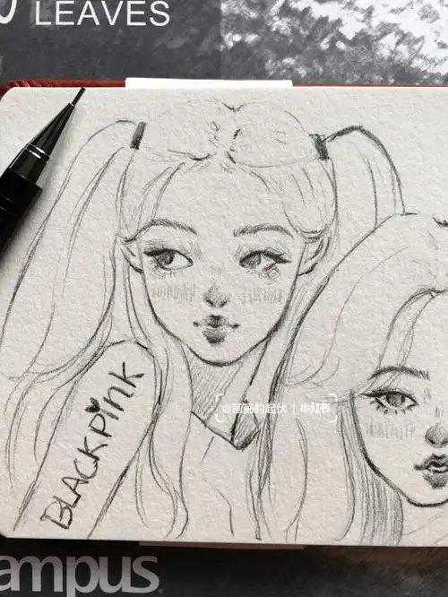 blackpink手绘画jisoorose酥肉cp附过程