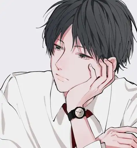 忧郁的手绘男生头像