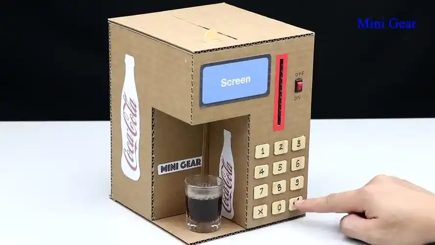 儿童玩具diy小制作,制作纸壳可乐贩卖机