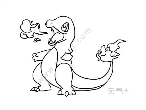 小女孩骑喷火龙简笔画神奇宝贝中喷火龙的简笔画火恐龙简笔画神奇宝贝