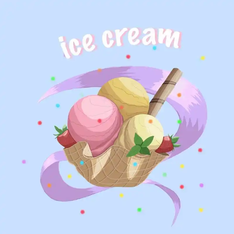 零基础学插画打卡d57.冰激凌九宫格 #米你商业插画课 #米 - 抖音