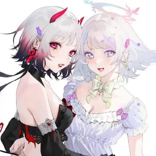 双人动漫女生插画分享