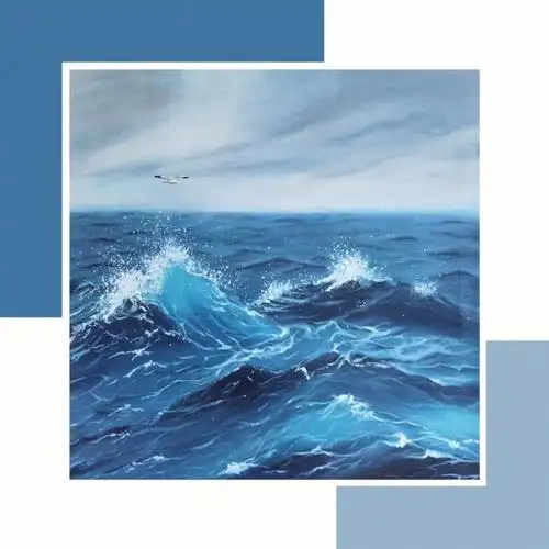 丙烯画那片海附步骤图