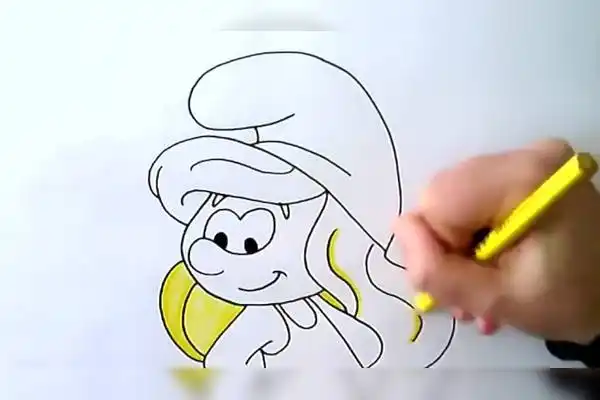 蓝妹妹油画棒简笔画