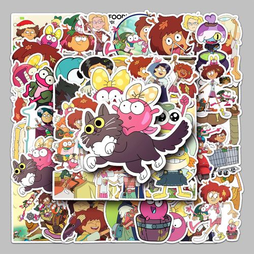 50张奇幻沼泽动画行李箱贴纸防水涂鸦贴纸滑板车电脑平板卡通装饰