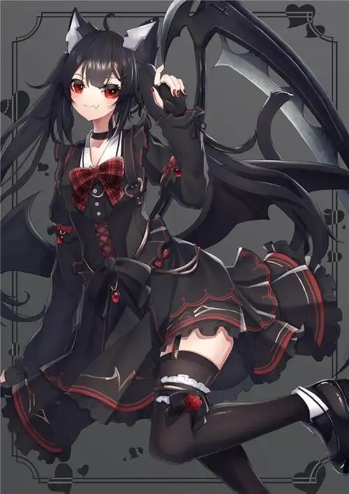 动漫镰刀少女酷帅主题高清插画超清壁纸立绘图集图片素材绘画资料 –