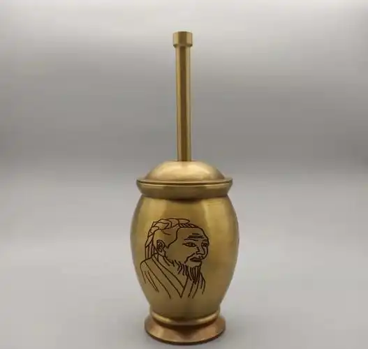 中医研钵纯铜捣药罐实心华佗中药中医摆件老式铜臼冲筒盅研钵研磨器捣