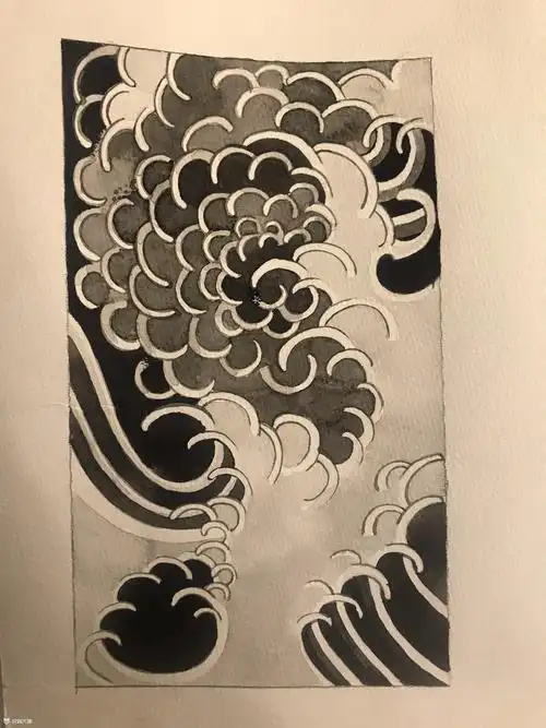 浪花小品_纹身图案手稿图片_雕云的纹身作品集