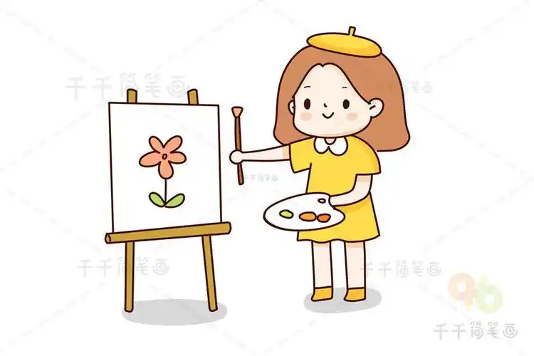 简笔画一个人的画画