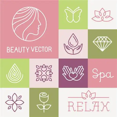 美容化妆品女性机构logo标志设计ai矢量素材
