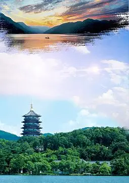 psdpng蓝色扁平化卡通风景夏季出游海报背景素材(3544x4724)psdpng