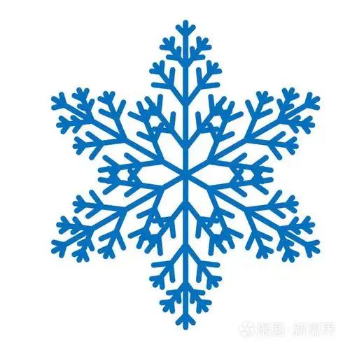 在白色背景上隔离的蓝色矢量雪花.带有圣诞和冬季主题的平面图标.