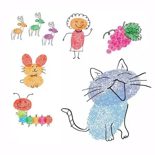 大号手印儿童手指画颜料指印印画印泥宝宝手掌可爱印泥