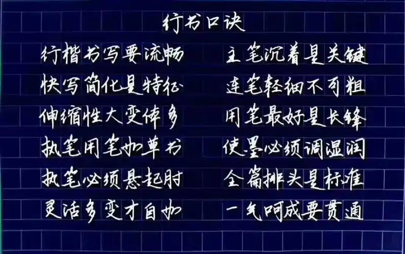 行书口诀