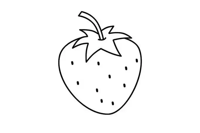美味的香甜草莓简笔画酸甜可口的草莓简笔画儿童趣味水果简笔画可爱的
