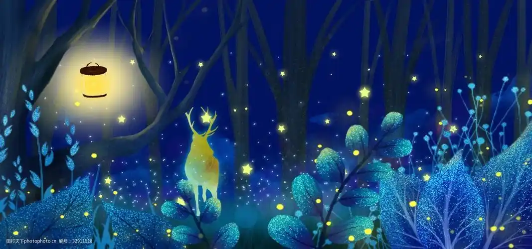 唯美梦幻森林深处的鹿banner