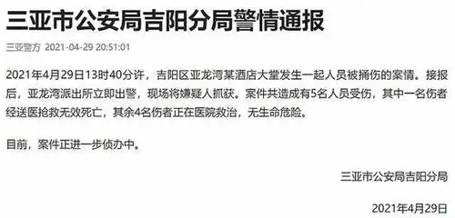 三亚一酒店突发伤人事件,1死4伤!_亚龙湾